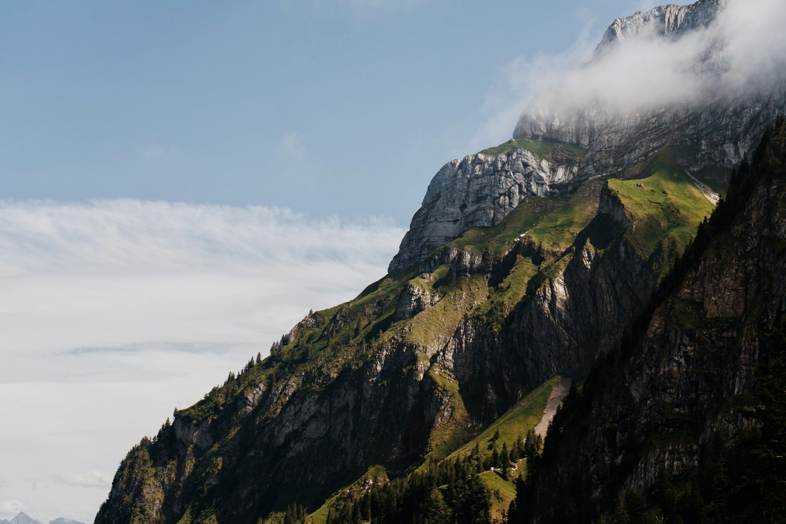 a mountain with snow